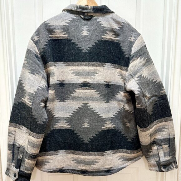 Jachs New York Men's Wool Blend Sherpa Lined Jacket XL Gray Aztec Western (NEW) - Picture 13 of 16